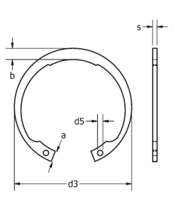 Картинка J 125x4.0  Стопорное кольцо Seeger от компании «BC Industry» Стопорное кольцо.