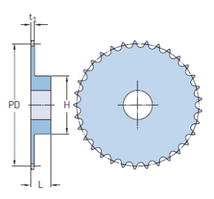 Картинка PHS 08B-1TBH15   звездочки SKF от компании «BC Industry» - шкивы, муфты, втулки, звездочки, роликовые цепи - купить в Алматы, в Шымкенте, Казахстан. Промышленные трансмиссии от официального дистрибьютора SKF в Казахстане.