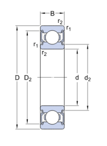 Картинка 6203-2RSL   подшипник SKF от компании «BC Industry» Корпуса, корпусные подшипники, подшипниковые узлы, смазки для подшипников, сальники, манжеты, уплотнения - купить в Шымкенте, в Алматы. Купить подшипники в Шымкенте. Купить подшипники в Алматы. SKF Казахстан.