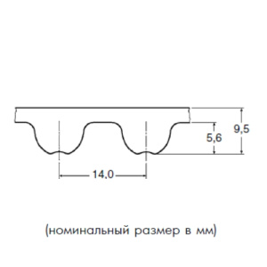 Картинка 14M 4326   рукав зубчатый  Optibelt Omega от компании BCIndustry