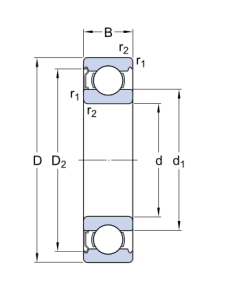 Картинка 6211-Z/C3  подшипник SKF  от компании «BC Industry» Корпуса, корпусные подшипники, подшипниковые узлы, смазки для подшипников, сальники, манжеты, уплотнения - купить в Шымкенте, в Алматы. Купить подшипники в Шымкенте. Купить подшипники в Алматы. SKF Казахстан.
