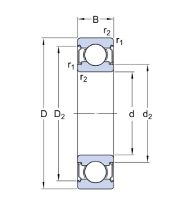 Картинка W 626-2Z  подшипник SKF от компании «BC Industry» Корпуса, корпусные подшипники, подшипниковые узлы, смазки для подшипников, сальники, манжеты, уплотнения - купить в Шымкенте, в Алматы. Купить подшипники в Шымкенте. Купить подшипники в Алматы. SKF Казахстан.