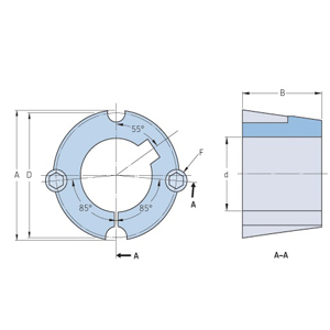 Картинка PHF TB3020X65MM   конические втулки SKF от компании «BC Industry» - шкивы, муфты, втулки, звездочки, роликовые цепи - купить в Алматы, в Шымкенте, Казахстан. Промышленные трансмиссии от официального дистрибьютора SKF в Казахстане.