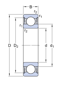 Картинка 61907-2RZ/С3GJN   подшипник SKF от компании «BC Industry» Корпуса, корпусные подшипники, подшипниковые узлы, смазки для подшипников, сальники, манжеты, уплотнения - купить в Шымкенте, в Алматы. Купить подшипники в Шымкенте. Купить подшипники в Алматы. SKF Казахстан.