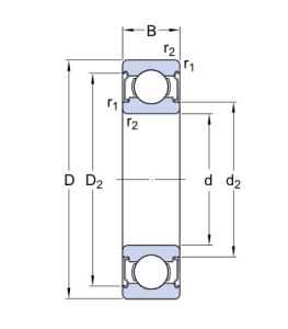 Картинка W 635-2Z   подшипник SKF  от компании «BC Industry» Корпуса, корпусные подшипники, подшипниковые узлы, смазки для подшипников, сальники, манжеты, уплотнения - купить в Шымкенте, в Алматы. Купить подшипники в Шымкенте. Купить подшипники в Алматы. SKF Казахстан.