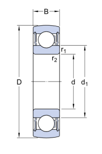 Картинка 1726206-2RS1   подшипник  SKF от компании «BC Industry» Корпуса, корпусные подшипники, подшипниковые узлы, смазки для подшипников, сальники, манжеты, уплотнения - купить в Шымкенте, в Алматы. Купить подшипники в Шымкенте. Купить подшипники в Алматы. SKF Казахстан.