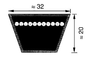 Картинка D195   ремень Optibelt VB (р.д.=5028 мм) от компании BCIndustry